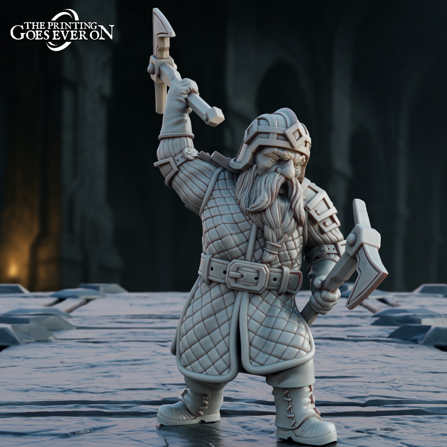 Dwarven Chariot with Crew (Sculpted by The Printing Goes Ever On)