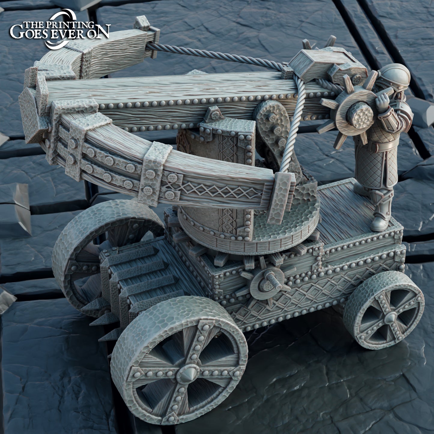Dwarven Ballista with Siege Crew (Sculpted by The Printing Goes Ever On)