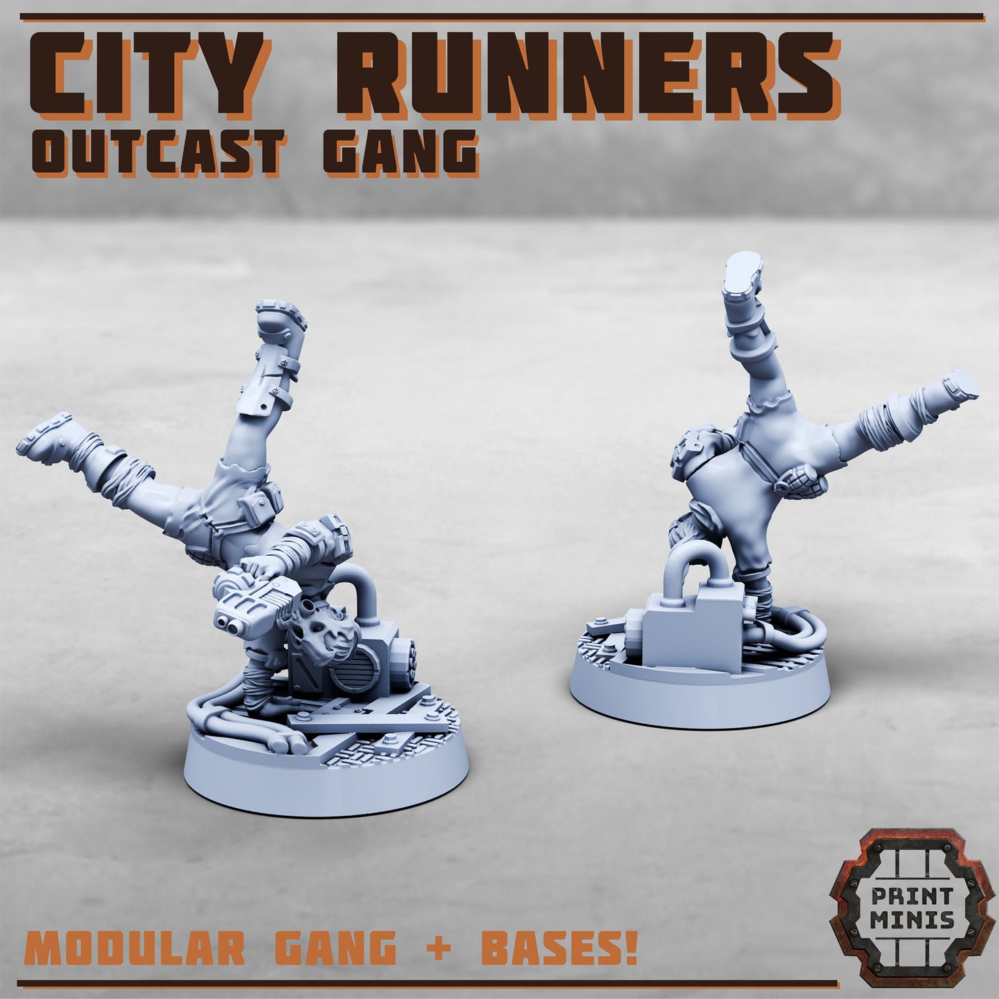 City Runner Gang w/ Bases - set of 10 (Sculpted by PrintMinis)