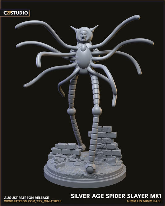 Silver Age Spider Slayer MK1 on 50mm Base (Sculpted by C27 Minis & Terrain)