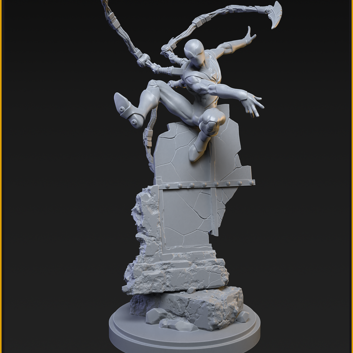 Iron Spiderman Suit 40mm on 35mm Base (Sculpted by C27 Studios) - 3D Printed Miniature