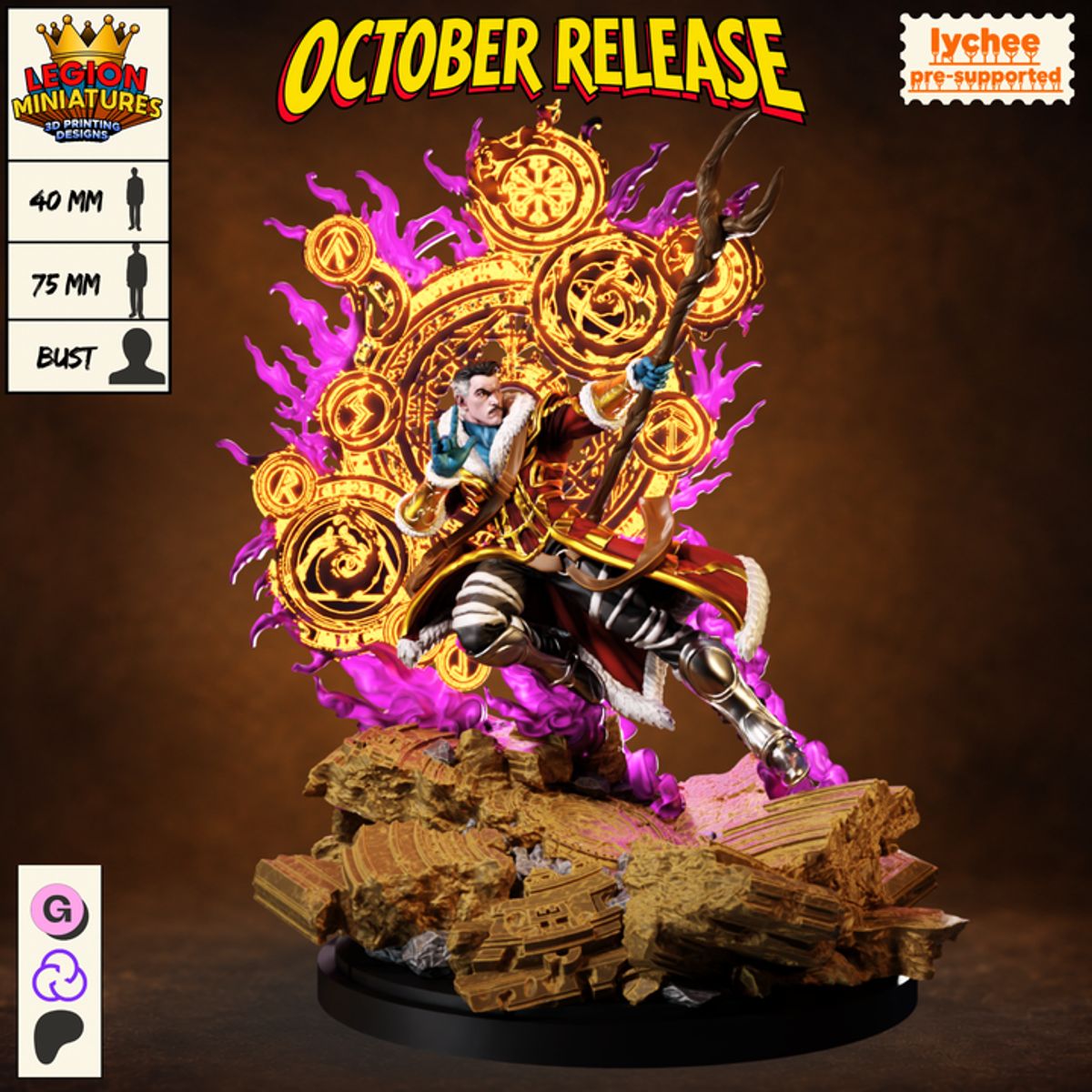 Doctor Strange of Asgard Fan-Art 40mm Miniature (Sculpted by Legion Miniatures)