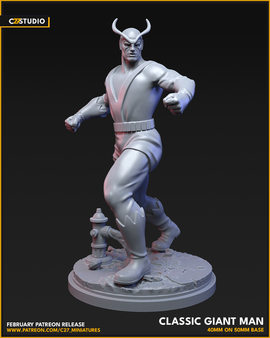 Classic Giant Man 40mm on 50mm Base (Sculpted by C27 Studios) - 3D Printed Miniature