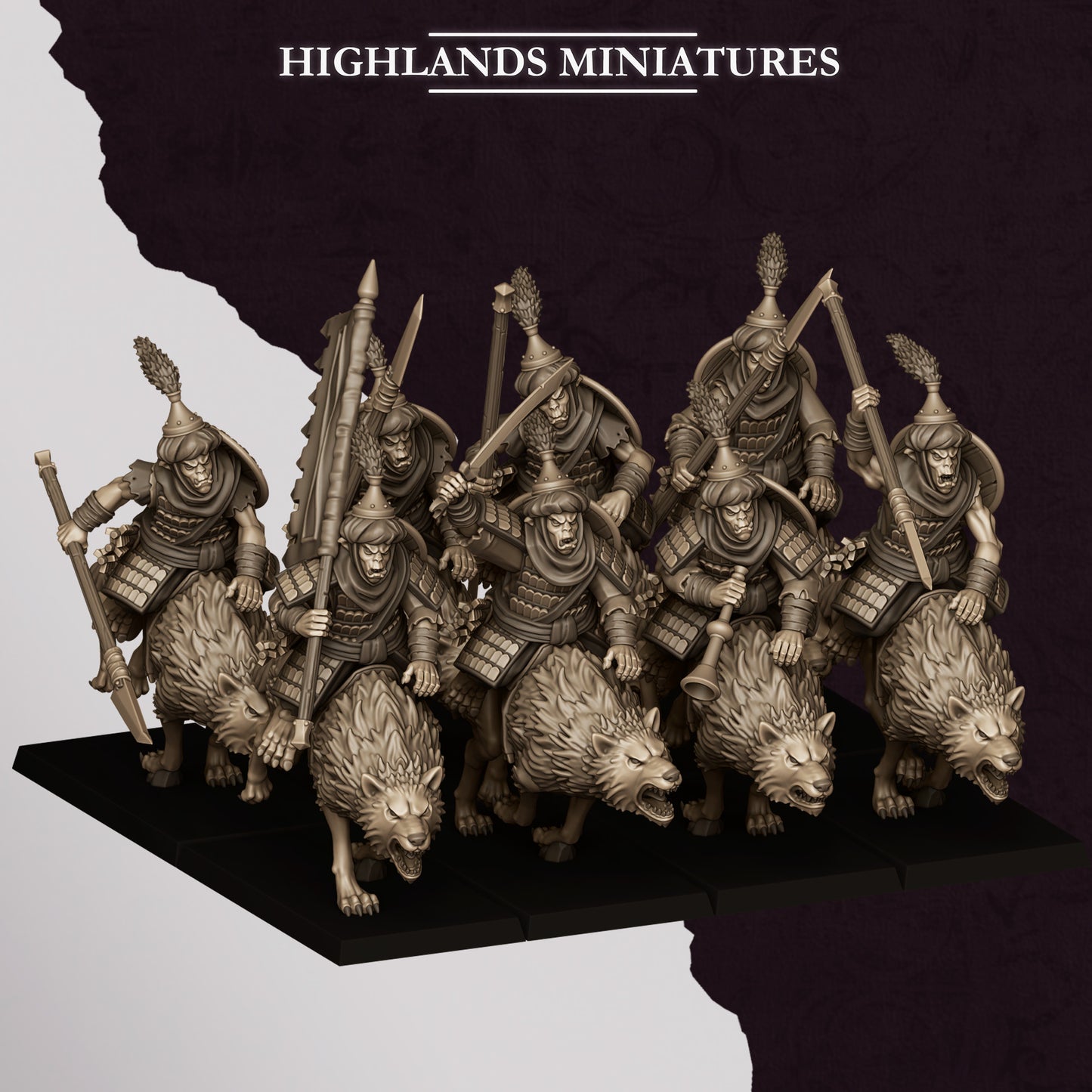 Hobgoblin Riders miniature (Sculpted by Highland Miniatures)