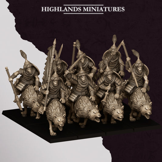 Hobgoblin Riders miniature (Sculpted by Highland Miniatures)