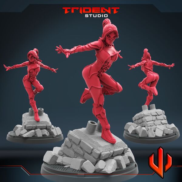 Black Cat (Fan art sculpted by Trident Studio) (Crisis Protocol Proxy/Alternative)