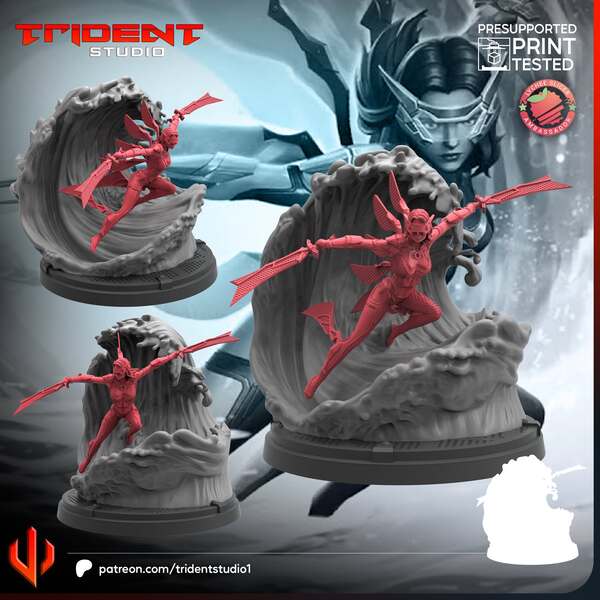 Wave (Fan art sculpted by Trident Studio) (Crisis Protocol Proxy/Alternative)