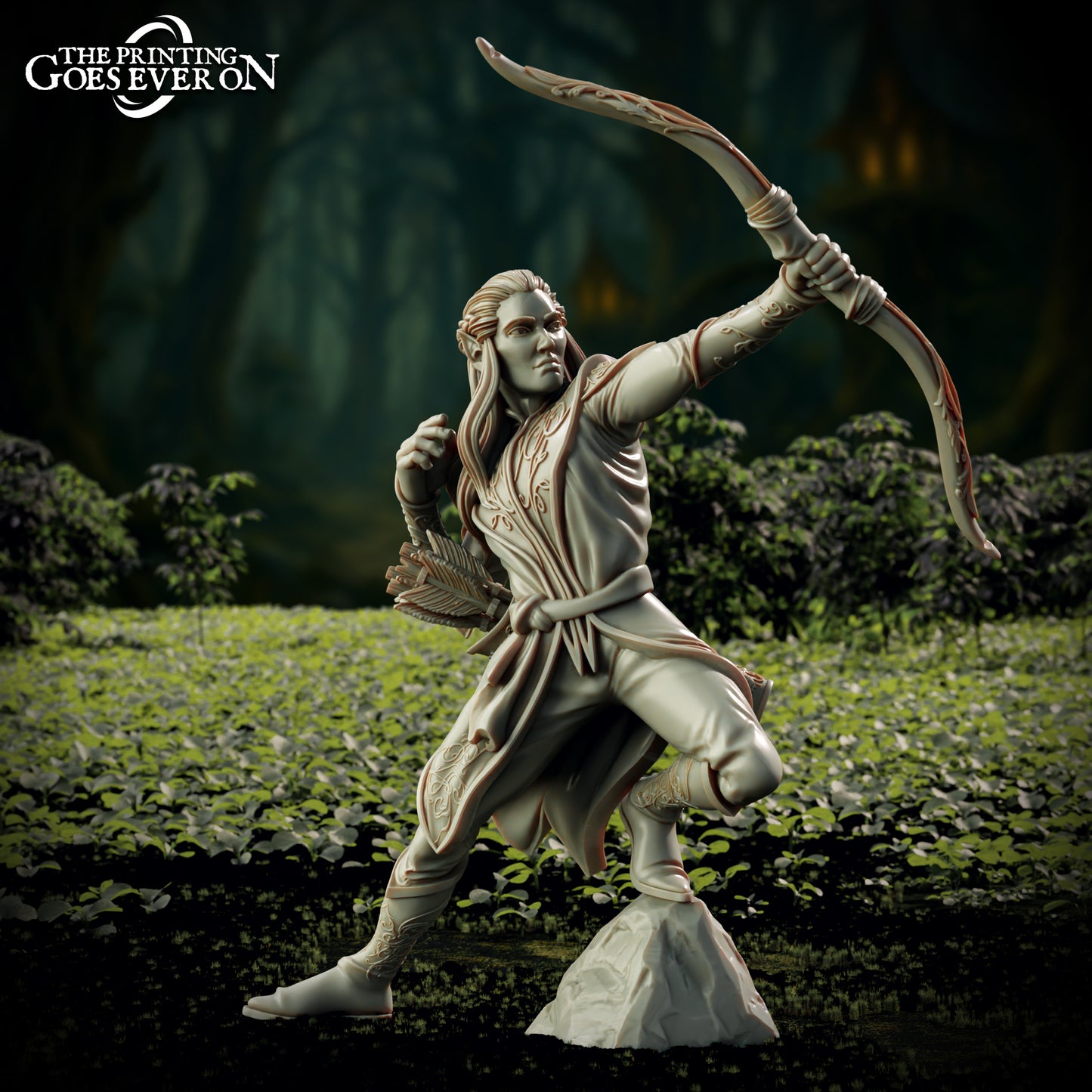 Elderwood Prince Laigalad on Foot and Mounted (Sculpted by Printing Goes Ever On)