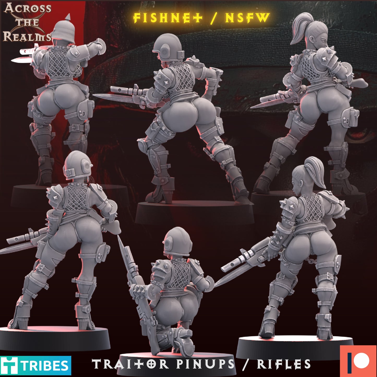 Traitor Pinups with Rifles (Sculpted by Across the Realms)