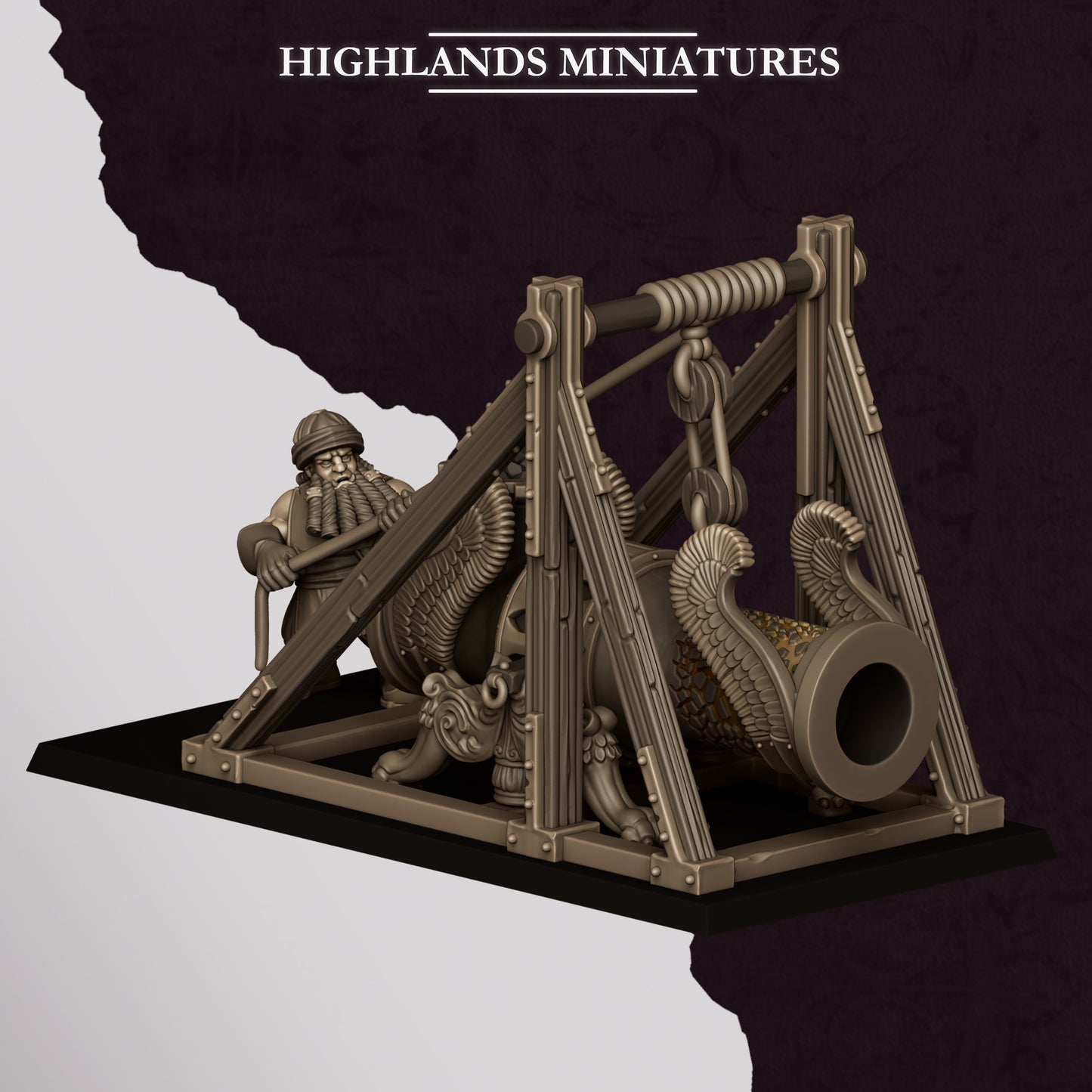Sons of Marduk Cannon miniature (Sculpted by Highland Miniatures)