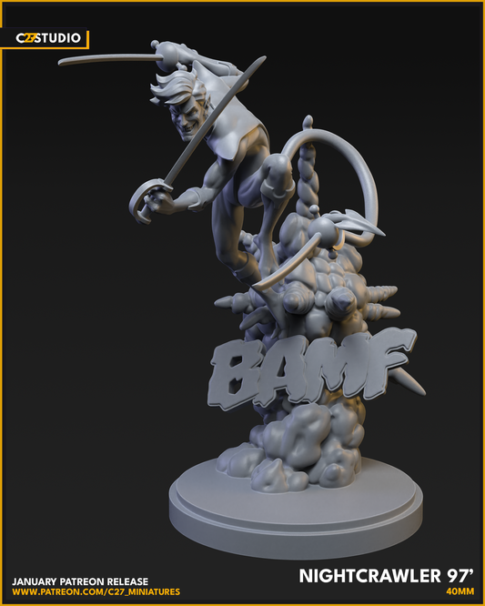 Nightcrawler 97 40mm on 35mm Base (Sculpted by C27 Studios) - 3D Printed Miniature