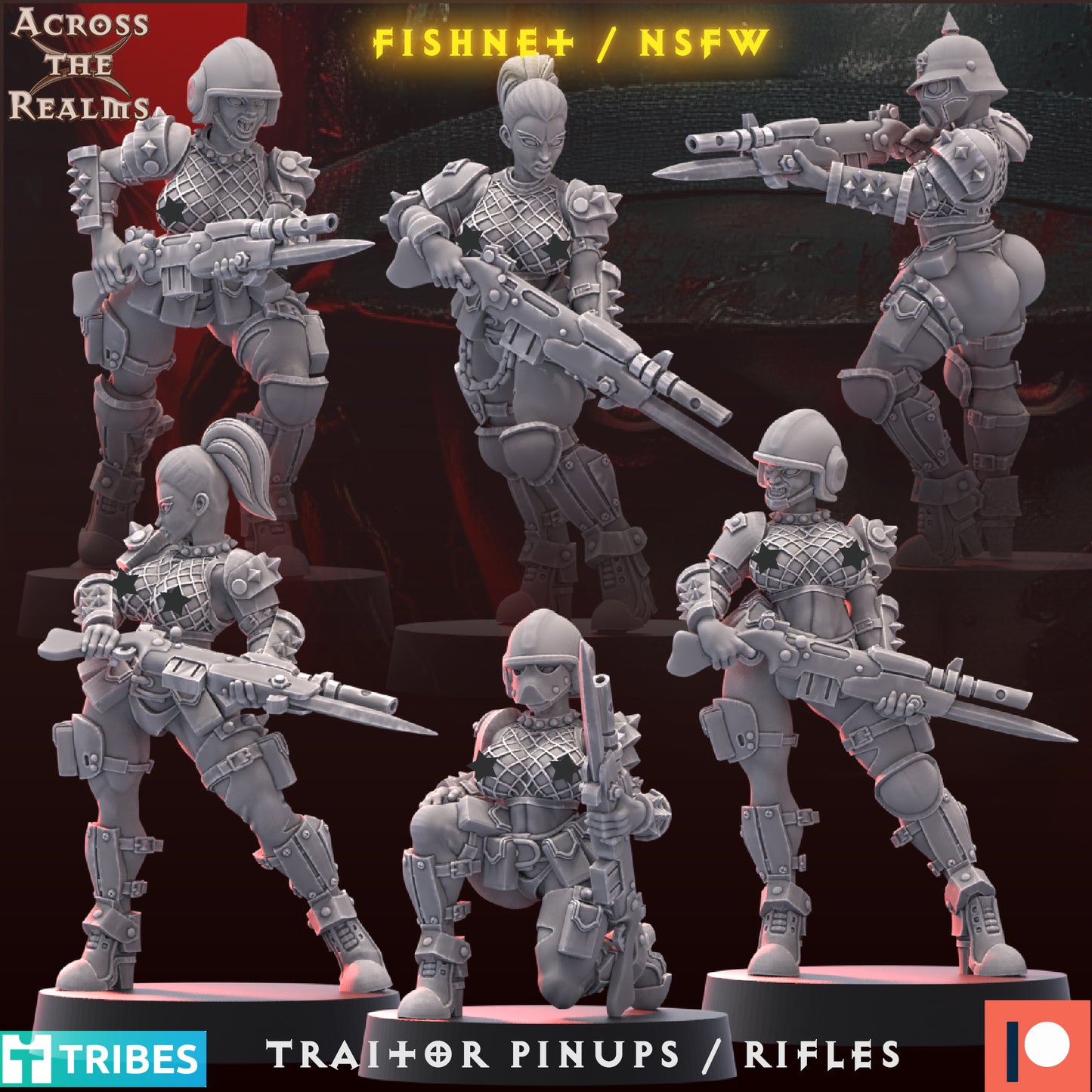 Traitor Pinups with Rifles (Sculpted by Across the Realms)