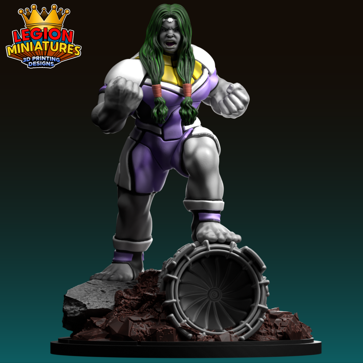 Ultimate She-Hulk Fan-Art 40mm Miniature (Sculpted by Legion Miniatures)