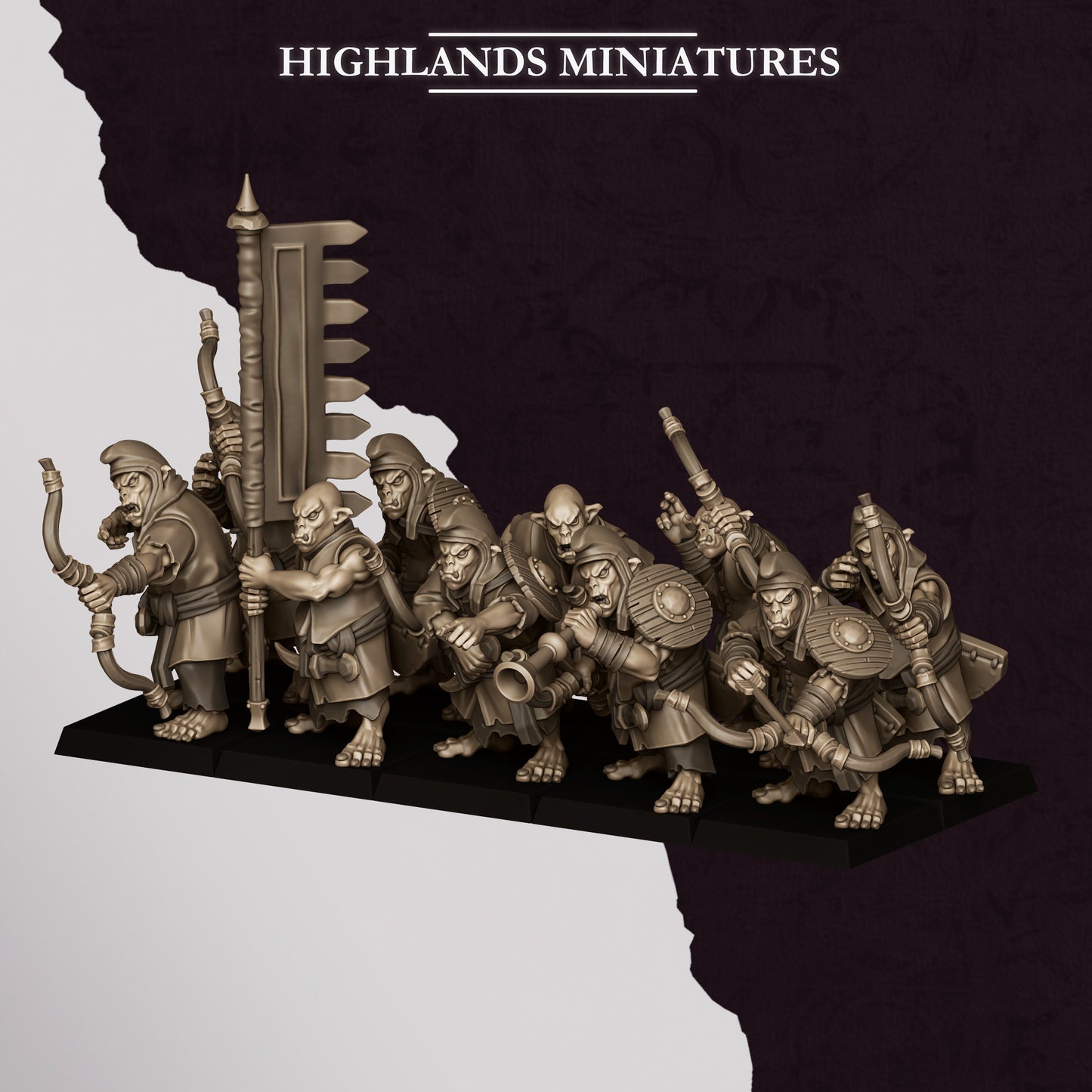 Hobgoblin Archers miniature (Sculpted by Highland Miniatures)