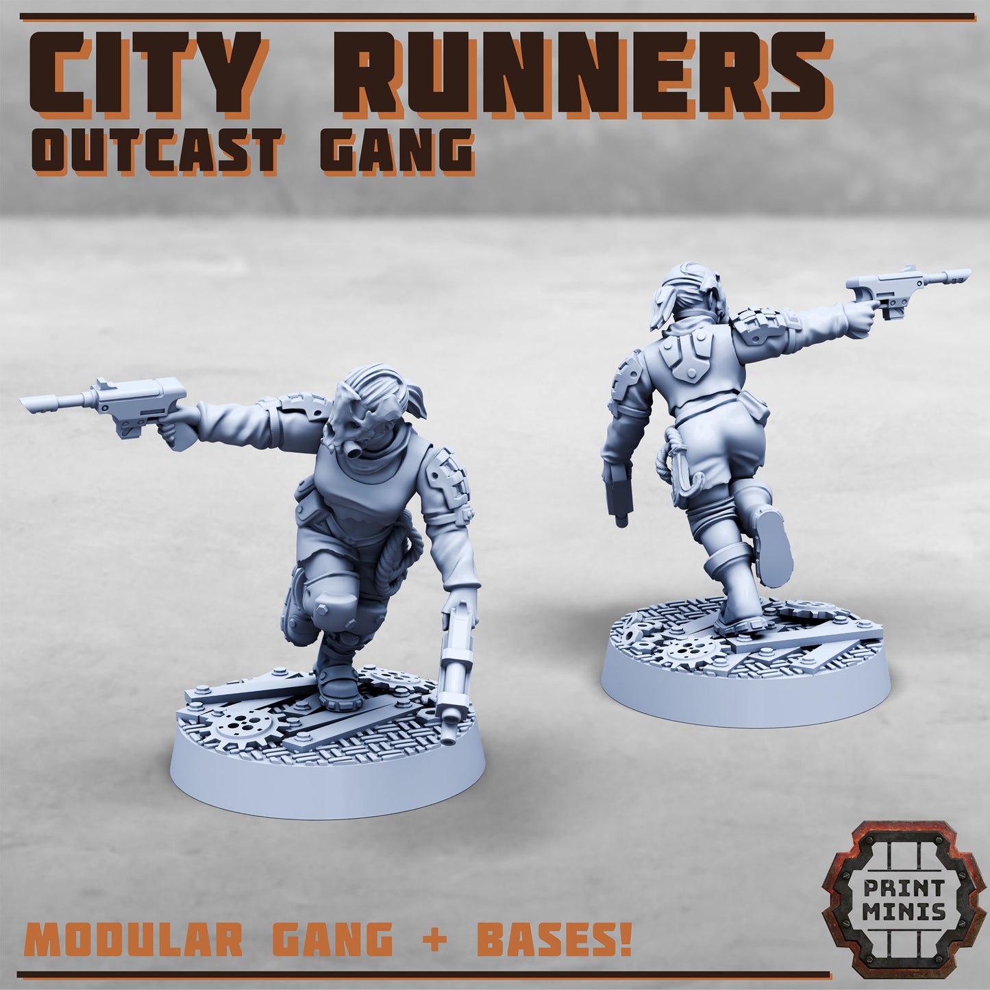 City Runner Gang w/ Bases - set of 10 (Sculpted by PrintMinis)