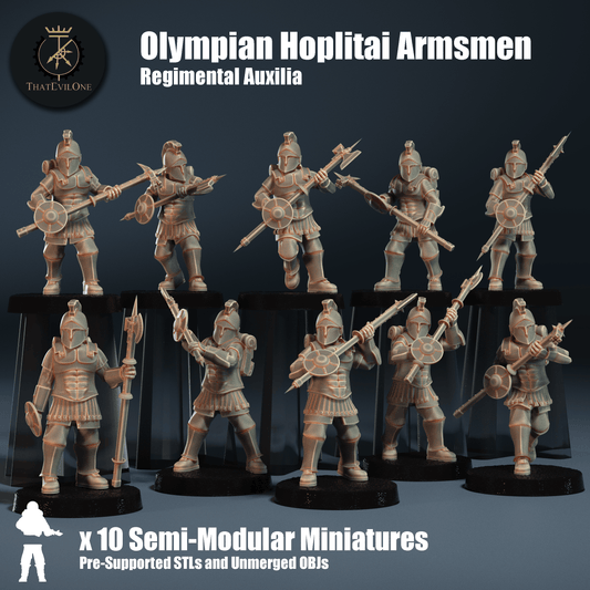 Olympian Hoplitai Armsmen Presupported (Sculpted by That Evil One)