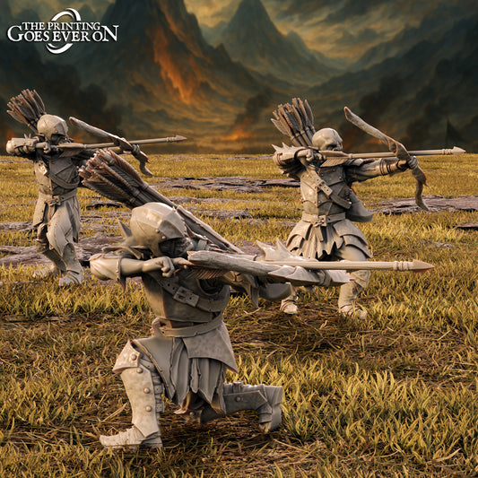 Azrak's Orc Archers - set of 3 (Sculpted by The Printing Goes Ever On)