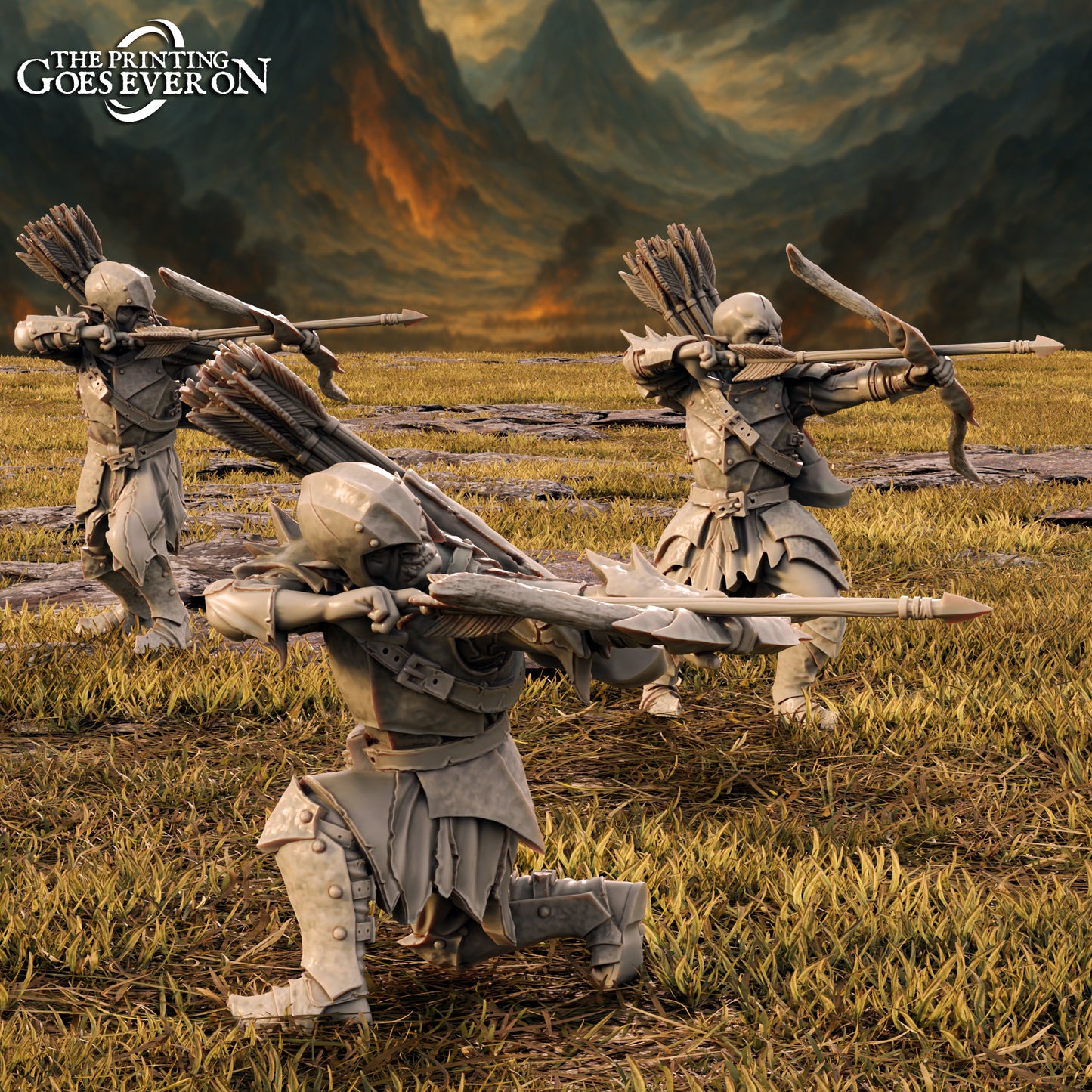 Azrak's Orcs - set of 7 (Sculpted by The Printing Goes Ever On)