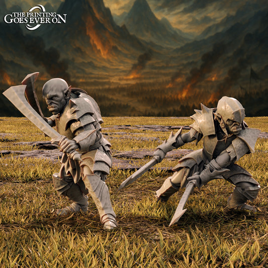 Azrak's Orc Skirmishers - set of 2 (Sculpted by The Printing Goes Ever On)