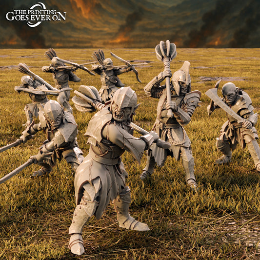 Azrak's Orcs - set of 7 (Sculpted by The Printing Goes Ever On)