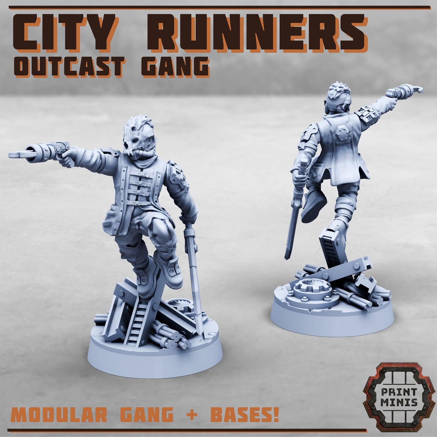 City Runner Gang w/ Bases - set of 10 (Sculpted by PrintMinis)