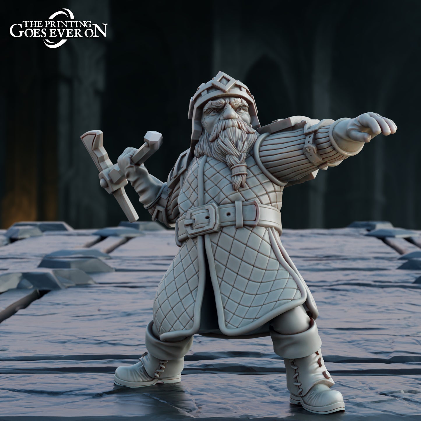 Steelvein Clan Dwarven Axethrowers - set of 4 (Sculpted by The Printing Goes Ever On)