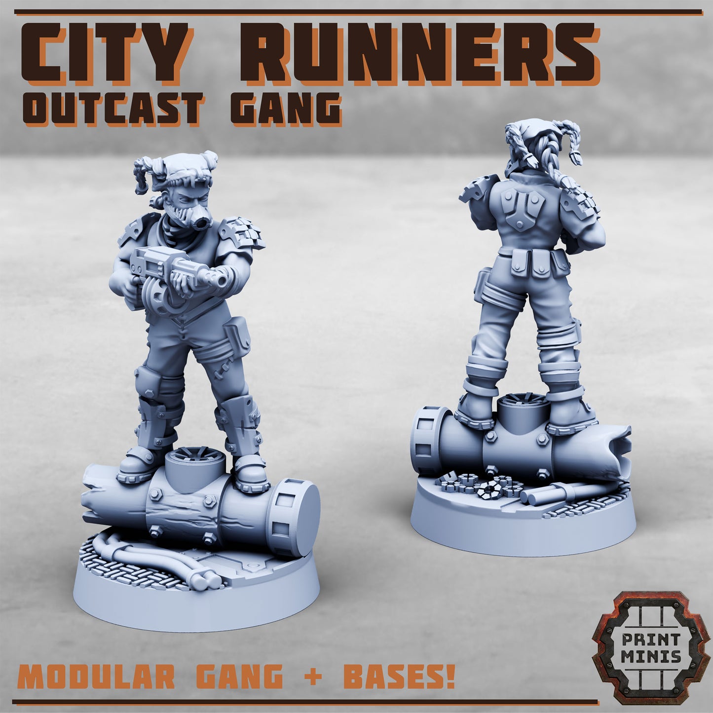 City Runner Gang w/ Bases - set of 10 (Sculpted by PrintMinis)