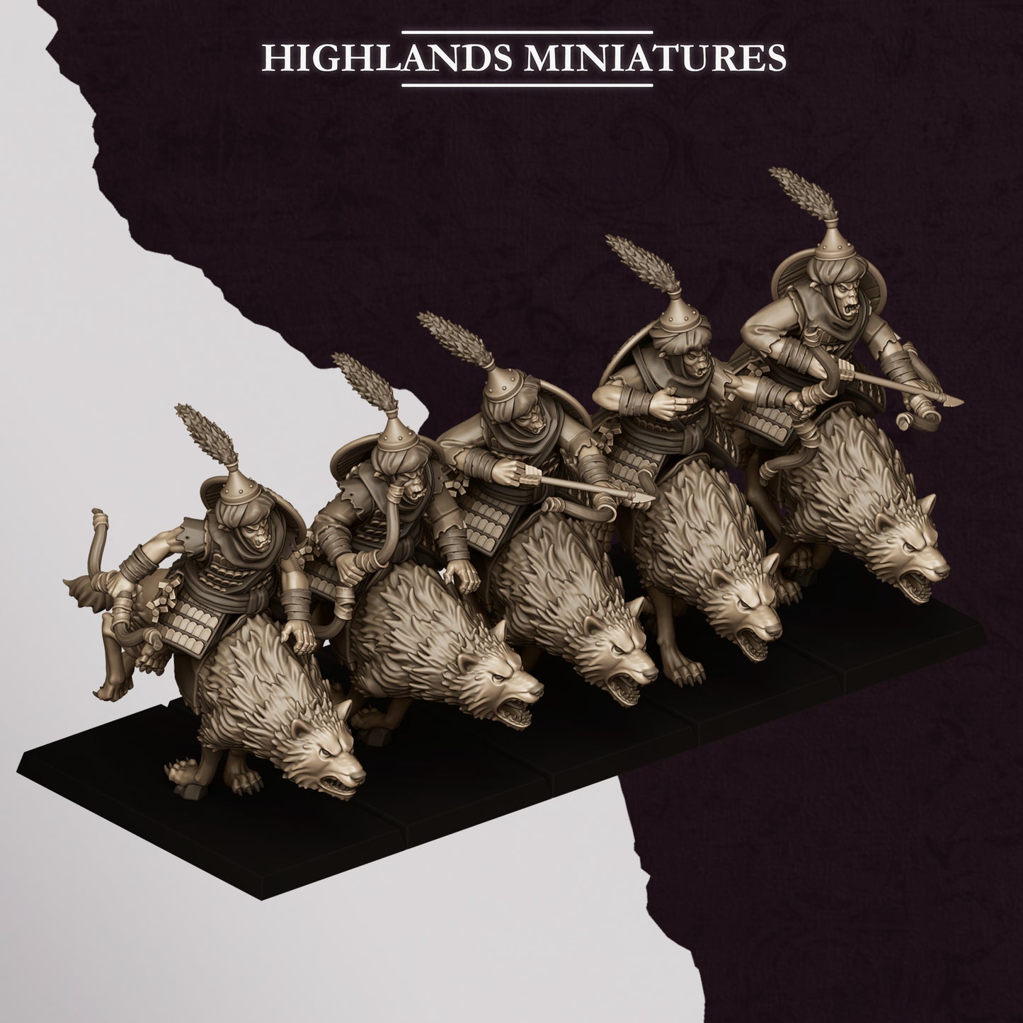 Hobgoblin Riders miniature (Sculpted by Highland Miniatures)