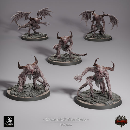 Coven of the Maw - set of 5 (Sculpted by Rescale Miniatures) - 3D Printed Miniature