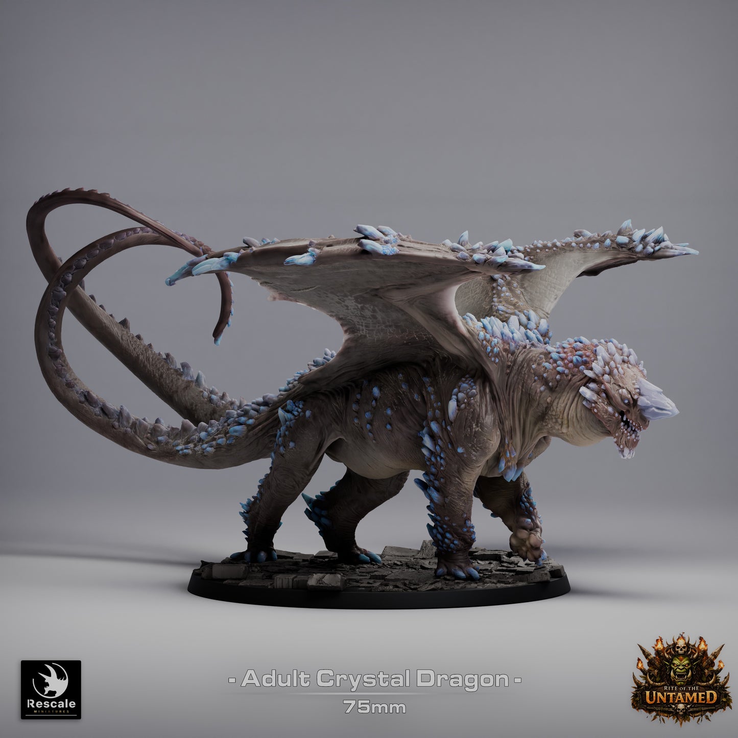 Crystal Dragon Adult (Sculpted by Rescale Miniatures) - 3D Printed Miniature