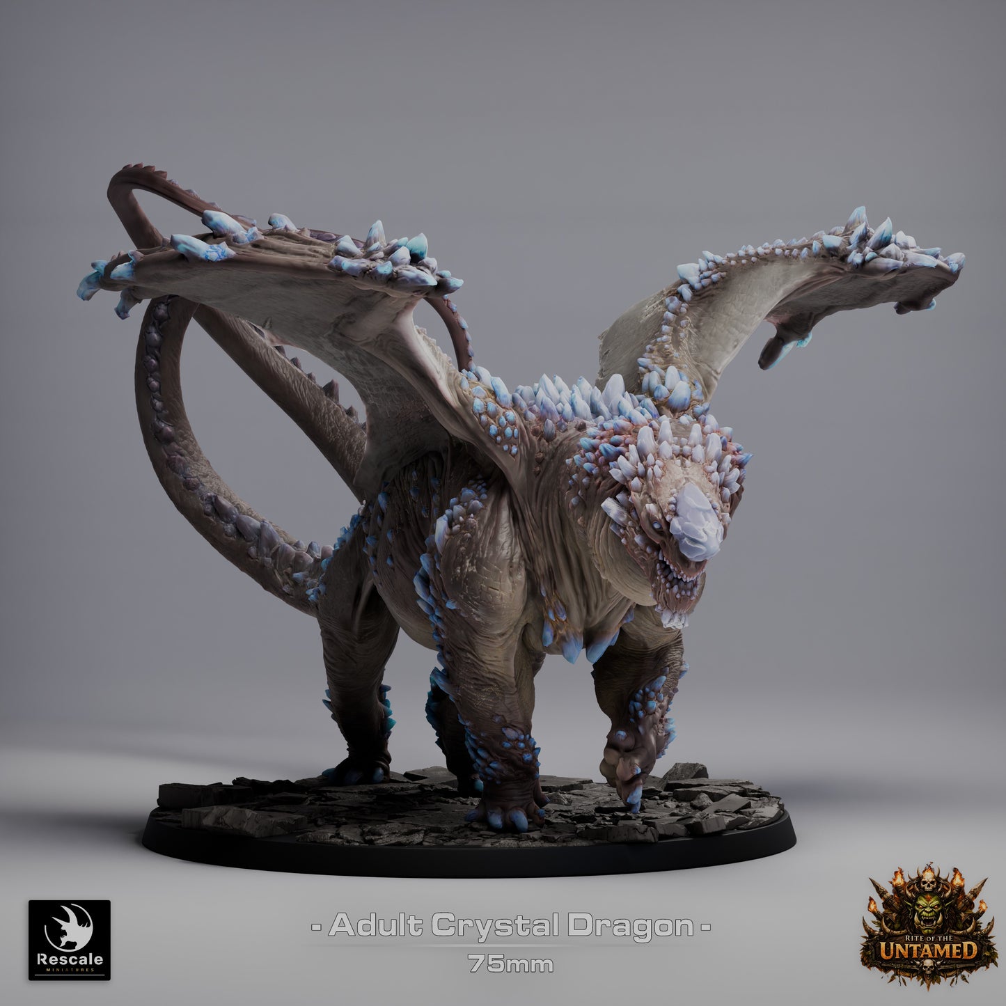 Crystal Dragon Adult (Sculpted by Rescale Miniatures) - 3D Printed Miniature