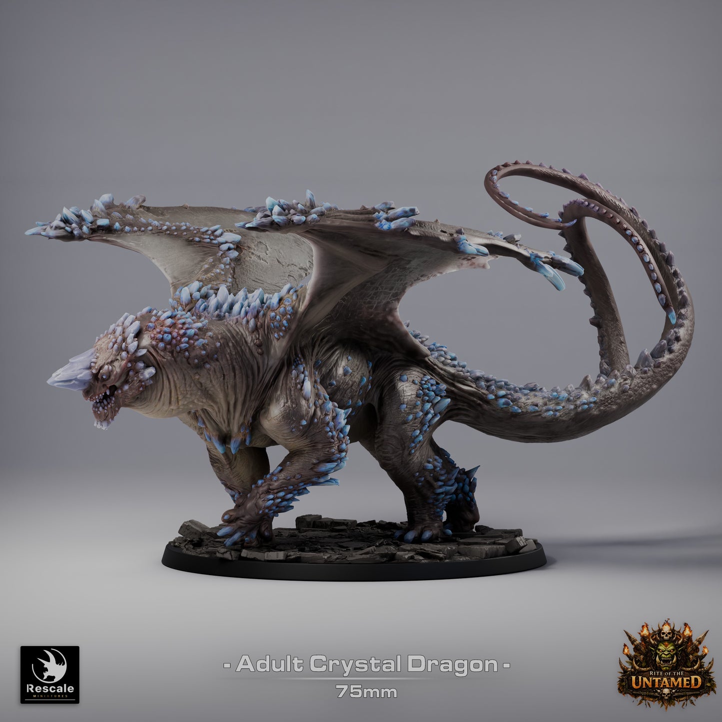 Crystal Dragon Adult (Sculpted by Rescale Miniatures) - 3D Printed Miniature