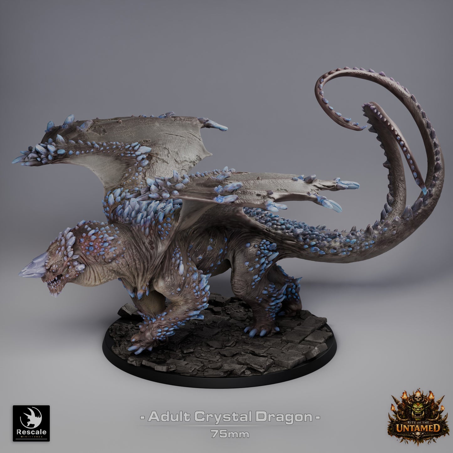 Crystal Dragon Adult (Sculpted by Rescale Miniatures) - 3D Printed Miniature