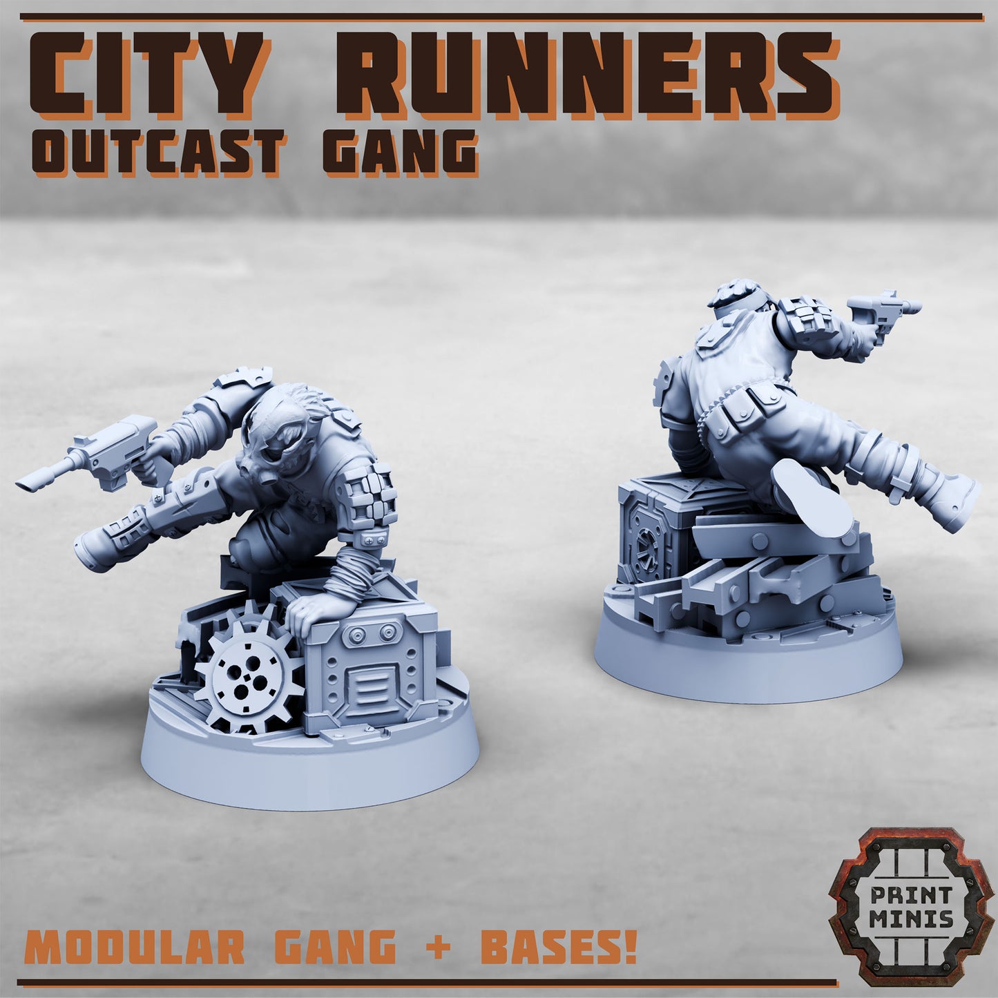 City Runner Gang w/ Bases - set of 10 (Sculpted by PrintMinis)