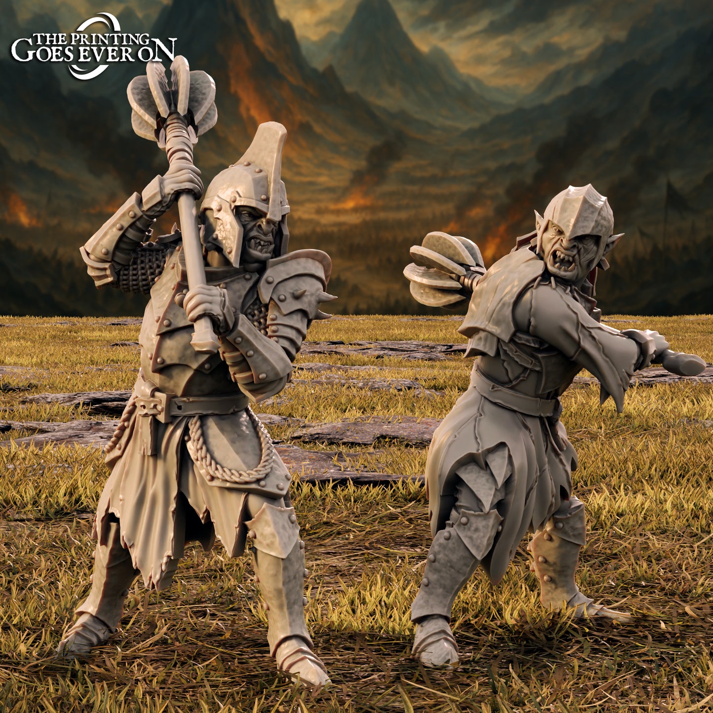 Azrak's Orc Brawlers - set of 2 (Sculpted by The Printing Goes Ever On)