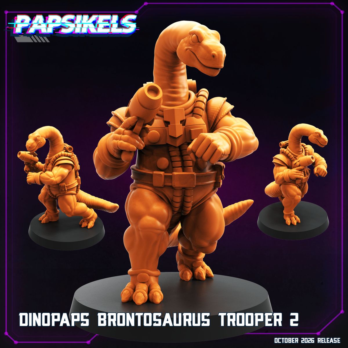 Brontosaurus Trooper 2 32mm resin miniature by Papsikels