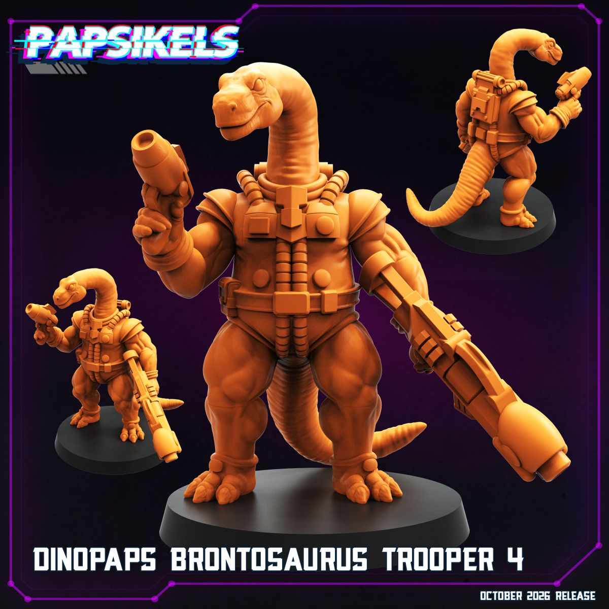 Brontosaurus Trooper 4 32mm resin miniature by Papsikels