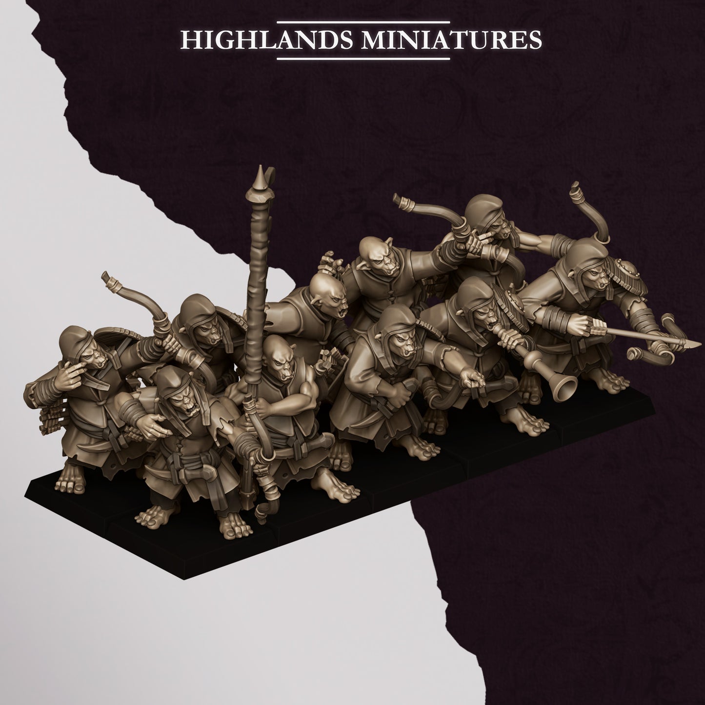 Hobgoblin Archers miniature (Sculpted by Highland Miniatures)