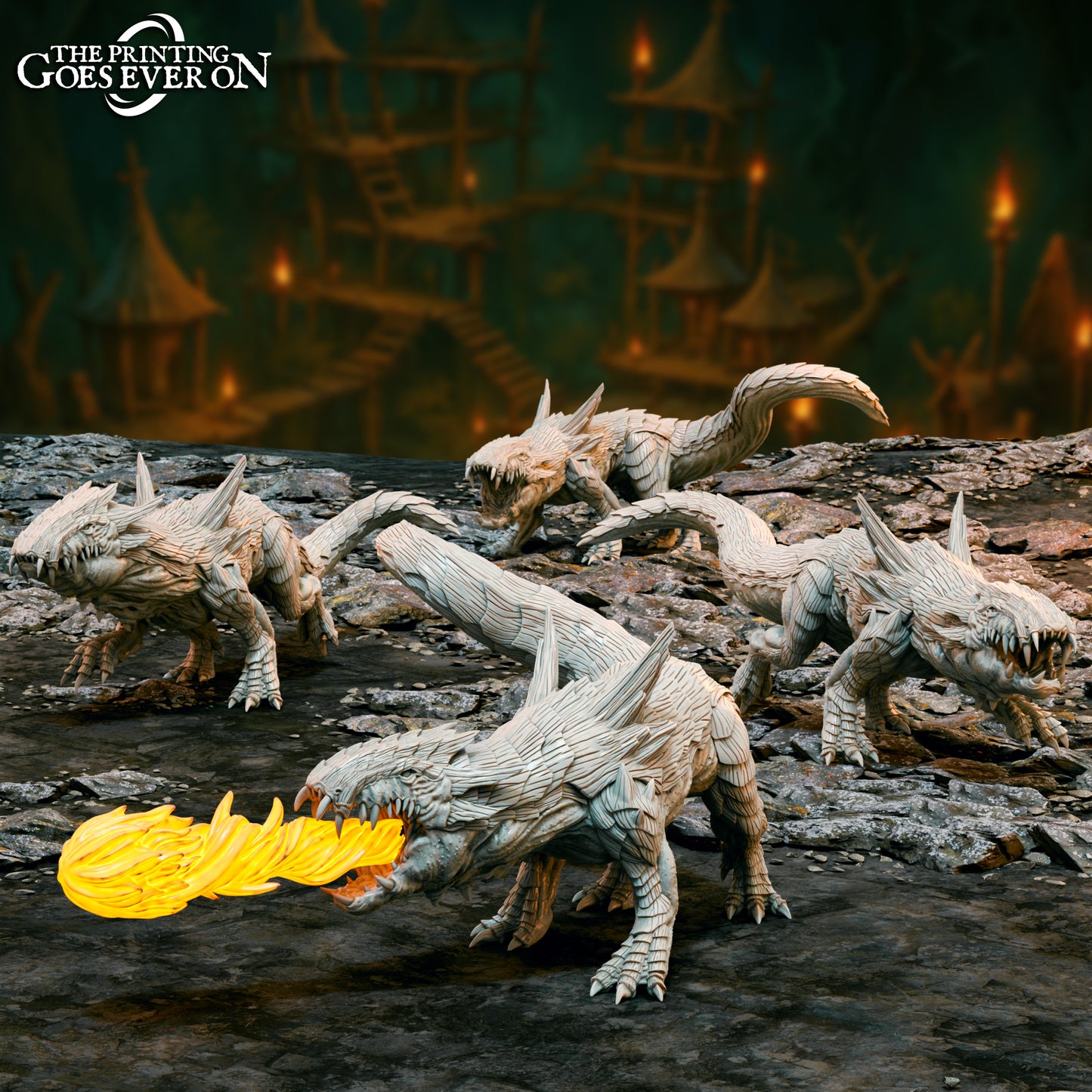 Flaming Drakes - 1 model (sculpted by Printing Goes Ever On)
