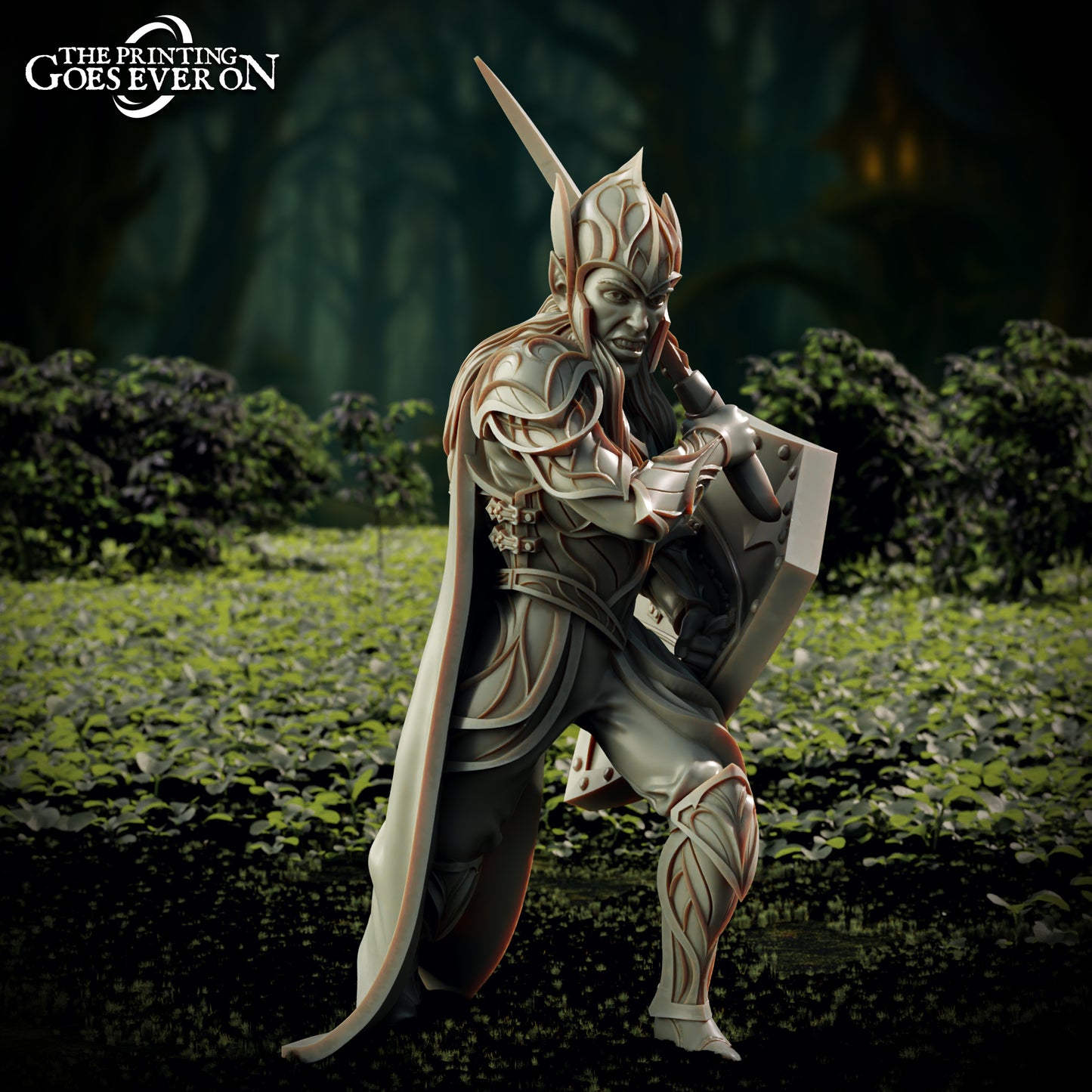 Elderwood Elf Swordsmen - set of 3 (Sculpted by Printing Goes Ever On)