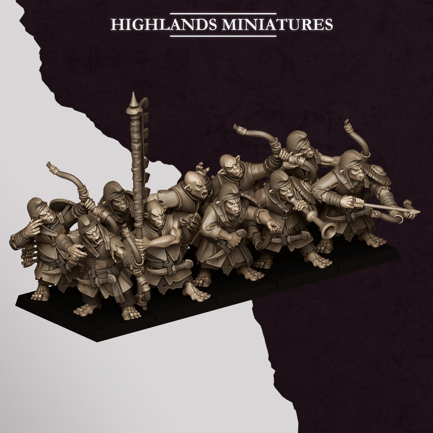 Hobgoblin Archers miniature (Sculpted by Highland Miniatures)