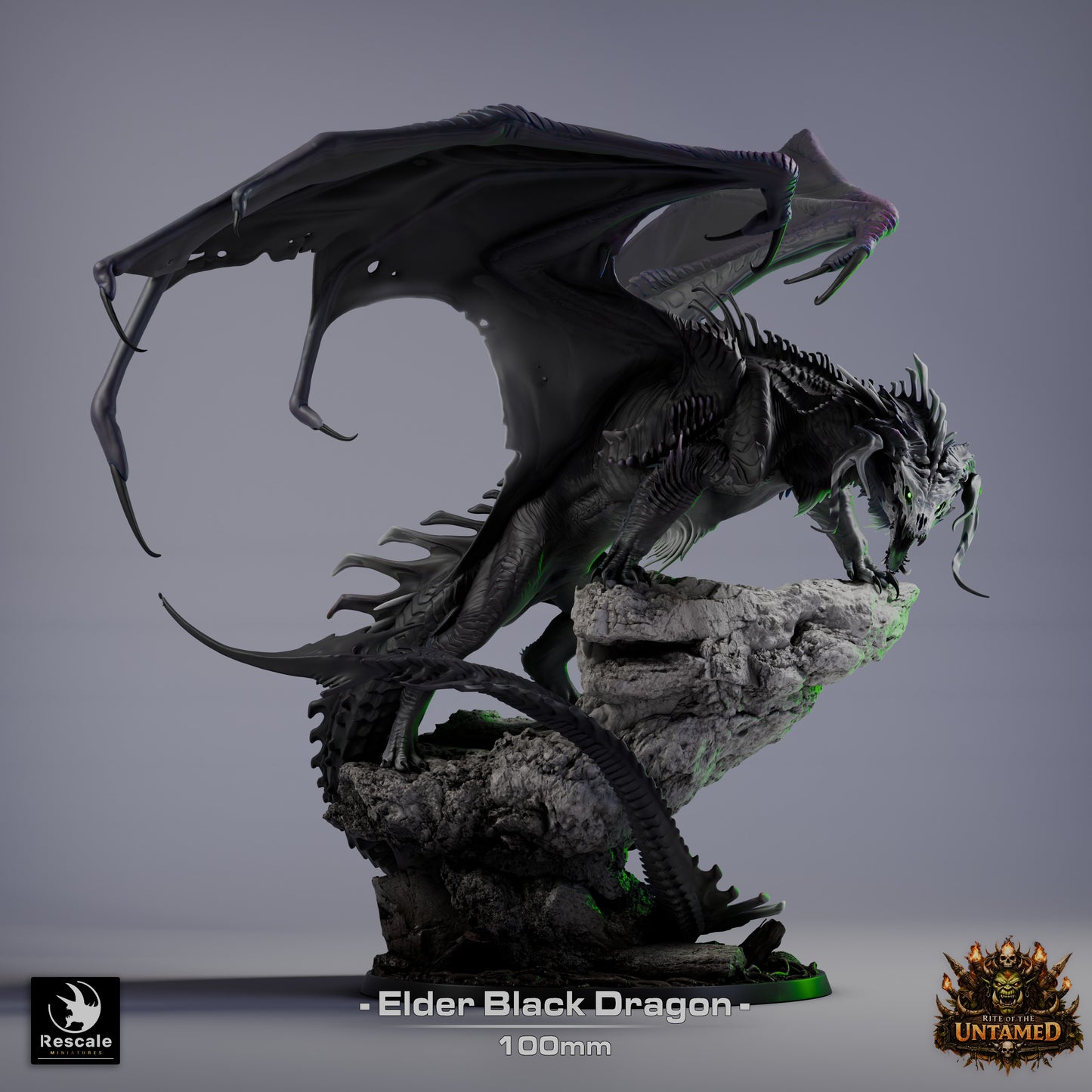Black Dragon Elder (Sculpted by Rescale Miniatures) - 3D Printed Miniature