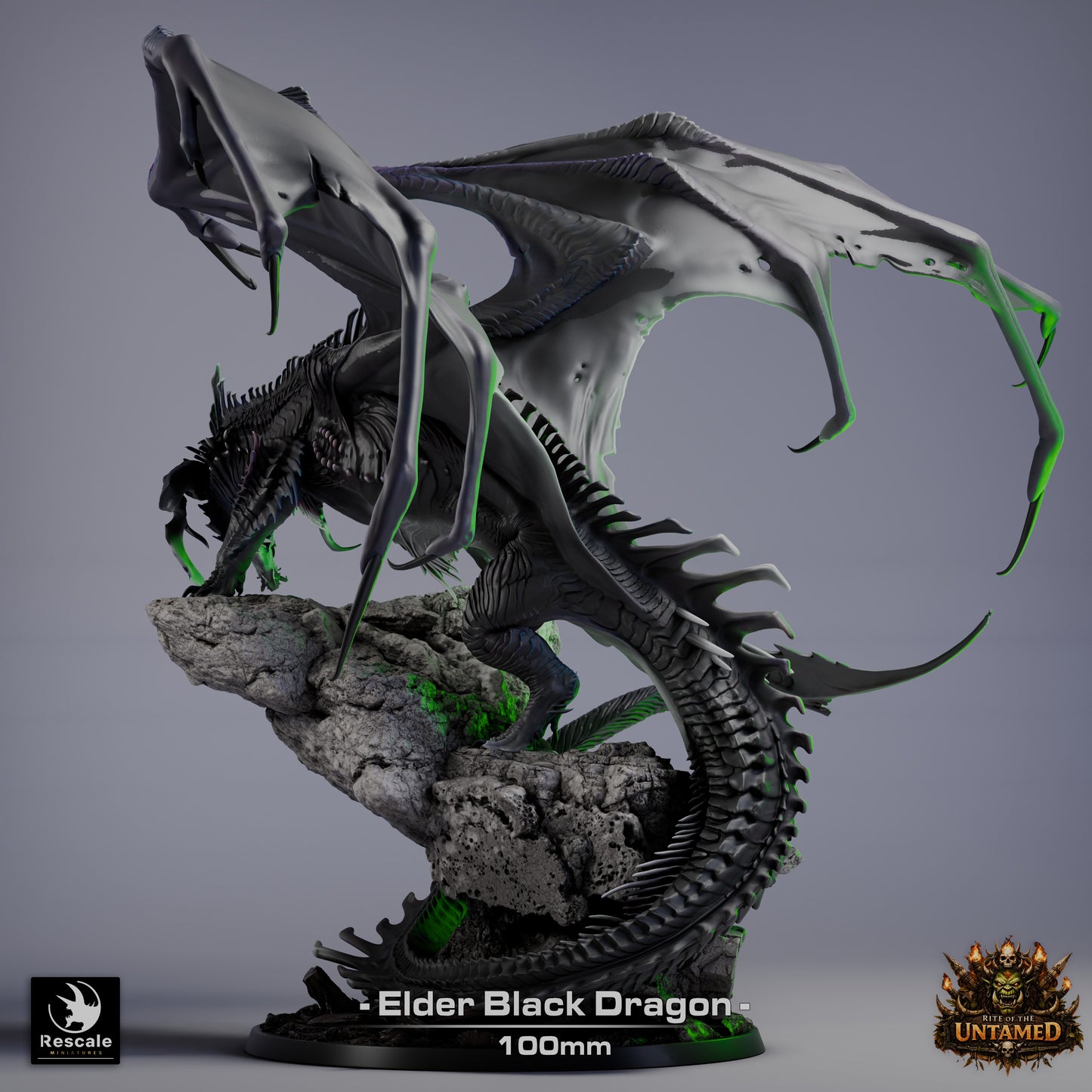 Black Dragon Elder (Sculpted by Rescale Miniatures) - 3D Printed Miniature