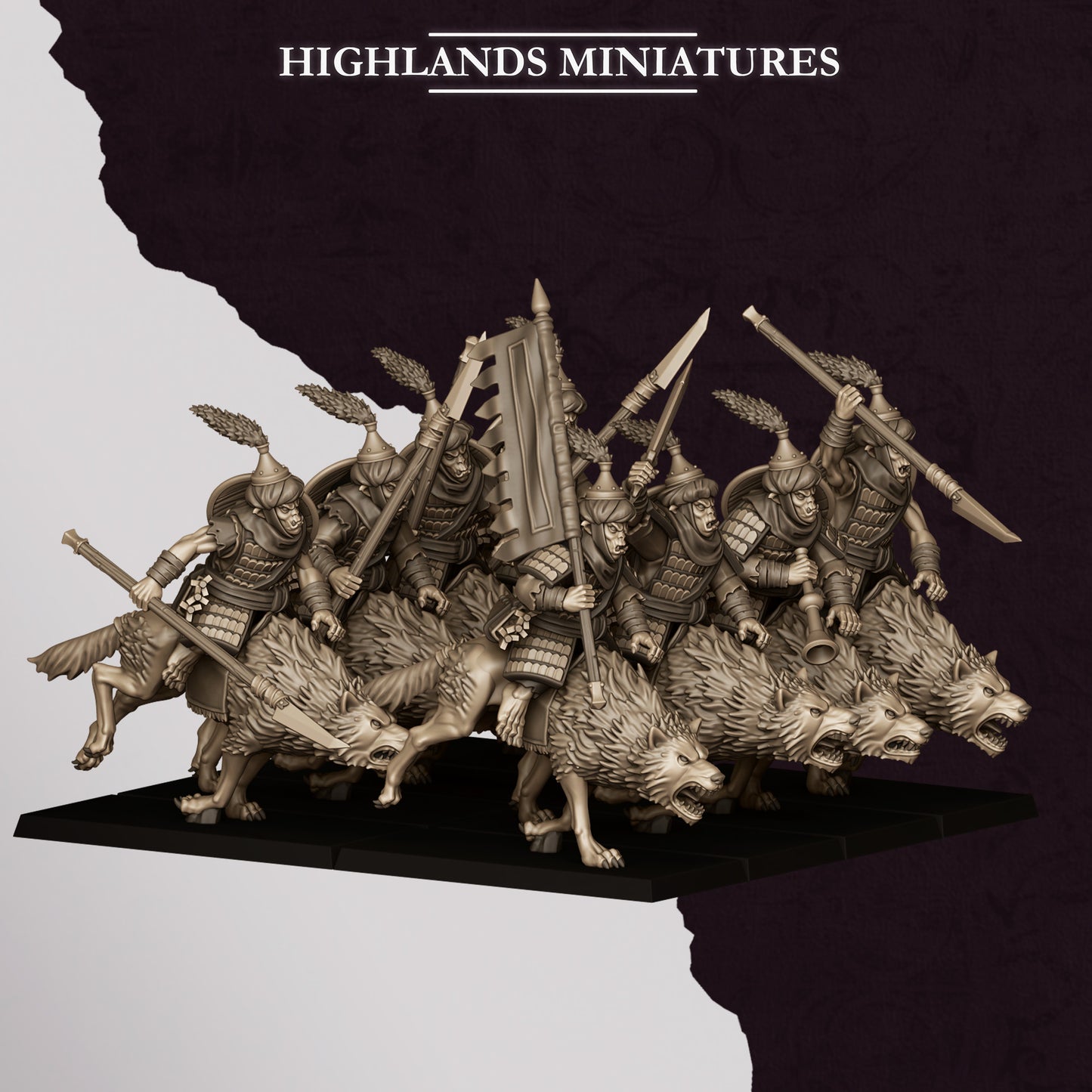 Hobgoblin Riders miniature (Sculpted by Highland Miniatures)