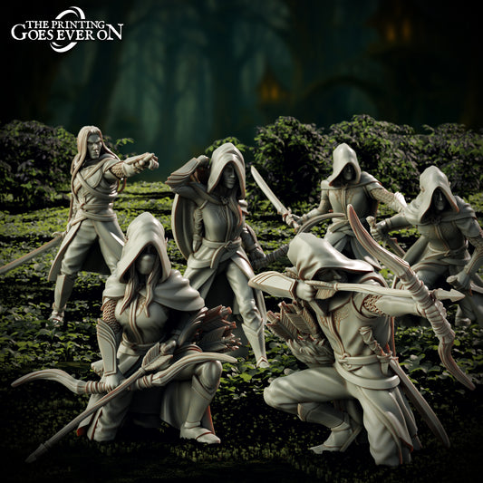 Elderwood Elf Rangers - set of 6 (Sculpted by Printing Goes Ever On)