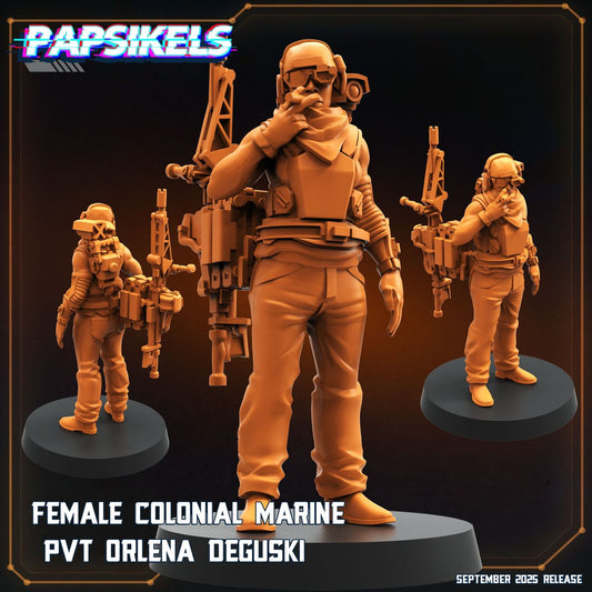 Smart Gunner Pvt Orlena Deguski Colonial Marine 32mm resin miniature by Papsikels