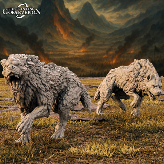 Fellwarg Beasts (Sculpted by The Printing Goes Ever On)