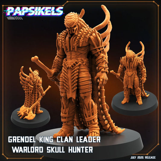 Grendel King Clan Leader Warlord Skull Hunter - Predator Fan Art (Sculpted by Papsikels)