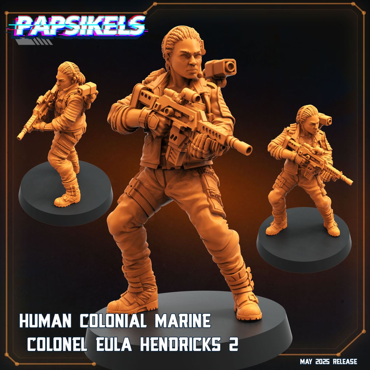 Human Colonial Marine Colonel Eula Hendricks (Sculpted by Papsikels)
