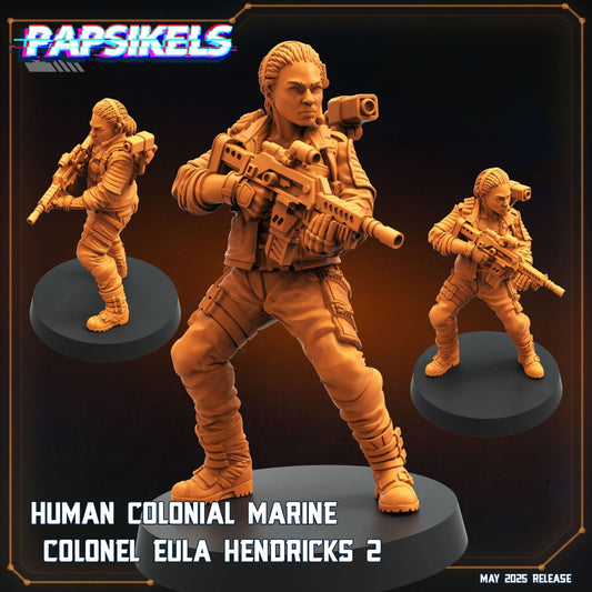 Colonel Eula Hendricks Colonial Marine 32mm resin miniature by Papsikels, photo 1 of 3
